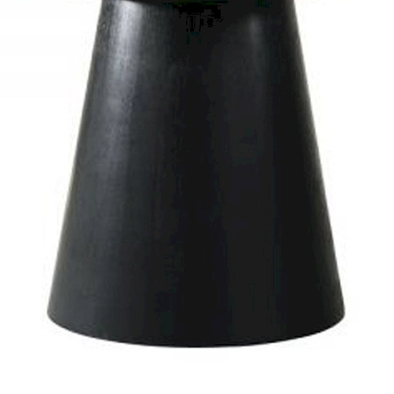Mesa de comedor redonda de 59 pulgadas con base de pedestal, madera de caucho, negra