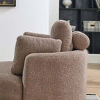 Sillón decorativo giratorio redondo con otomana de almacenaje y 4 cojines