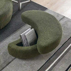Sillón decorativo giratorio redondo con otomana de almacenaje y 4 cojines