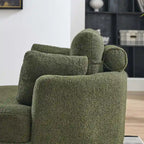 Sillón decorativo giratorio redondo con otomana de almacenaje y 4 cojines