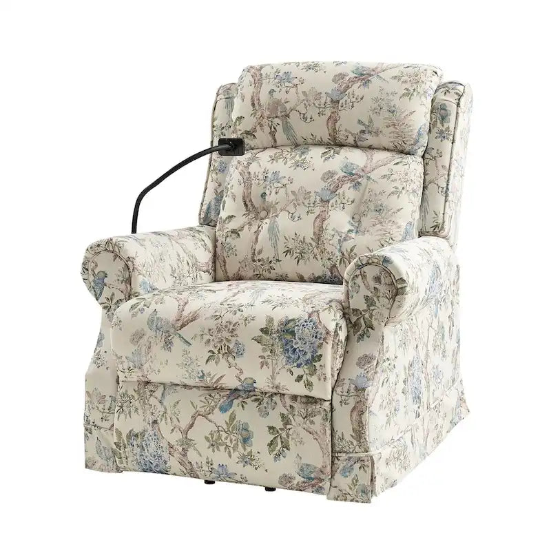 Sillón reclinable eléctrico tradicional con ayuda de elevación, masaje, calor y reposacabezas ajustable