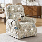 Sillón reclinable eléctrico tradicional con ayuda de elevación, masaje, calor y reposacabezas ajustable