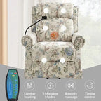 Sillón reclinable eléctrico tradicional con ayuda de elevación, masaje, calor y reposacabezas ajustable