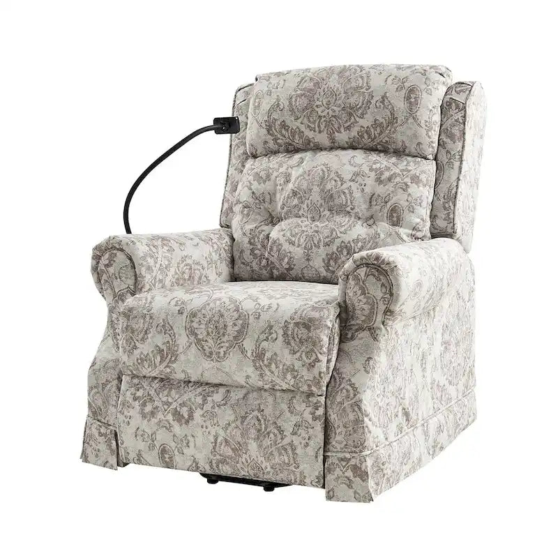Sillón reclinable eléctrico tradicional con ayuda de elevación, masaje, calor y reposacabezas ajustable