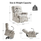 Sillón reclinable eléctrico tradicional con ayuda de elevación, masaje, calor y reposacabezas ajustable