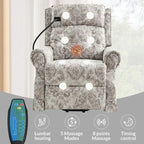 Sillón reclinable eléctrico tradicional con ayuda de elevación, masaje, calor y reposacabezas ajustable