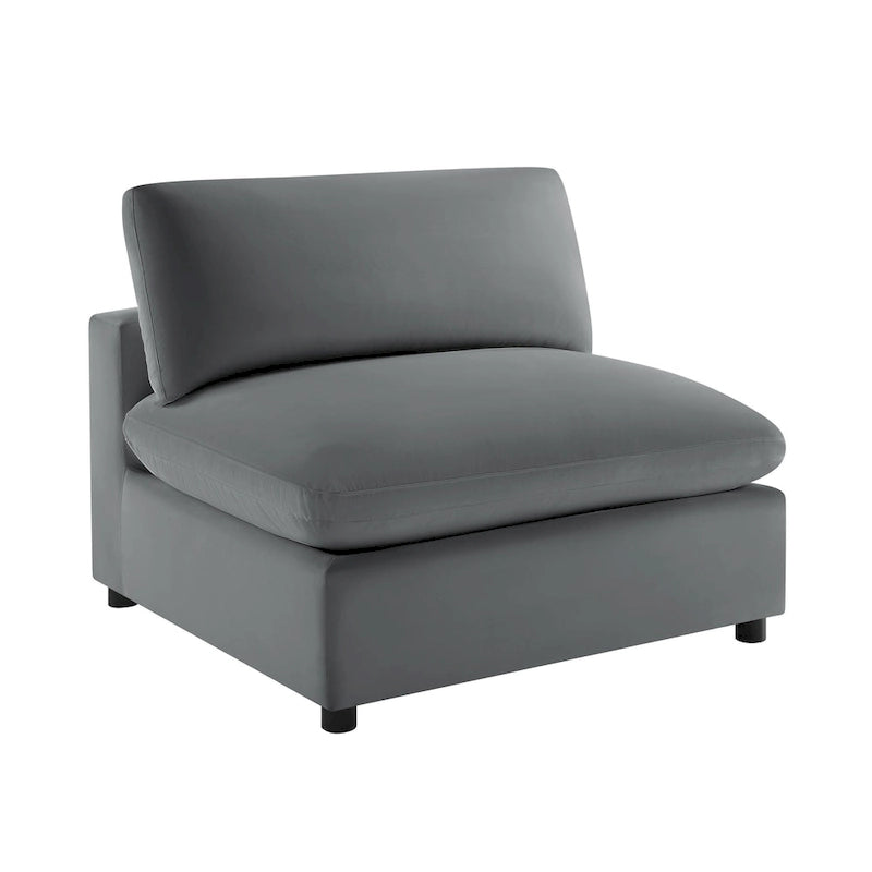 Sillón decorativo sin brazos con fundas de cojín extraíbles