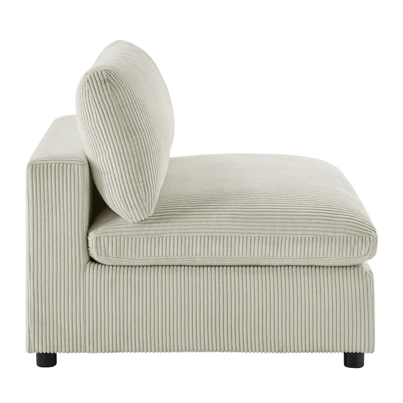 Sillón decorativo sin brazos con fundas de cojín extraíbles