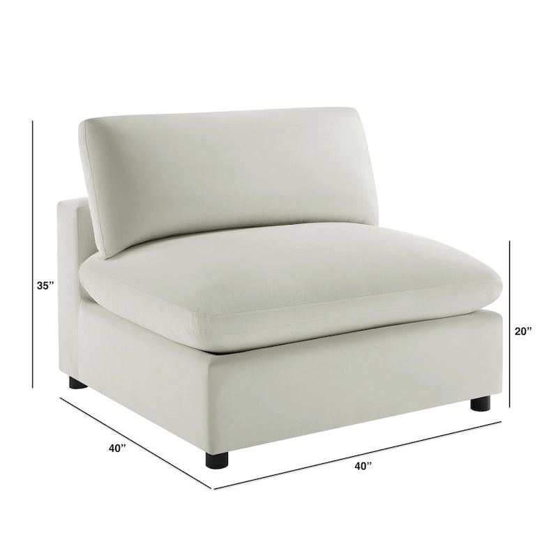 Sillón decorativo sin brazos con fundas de cojín extraíbles