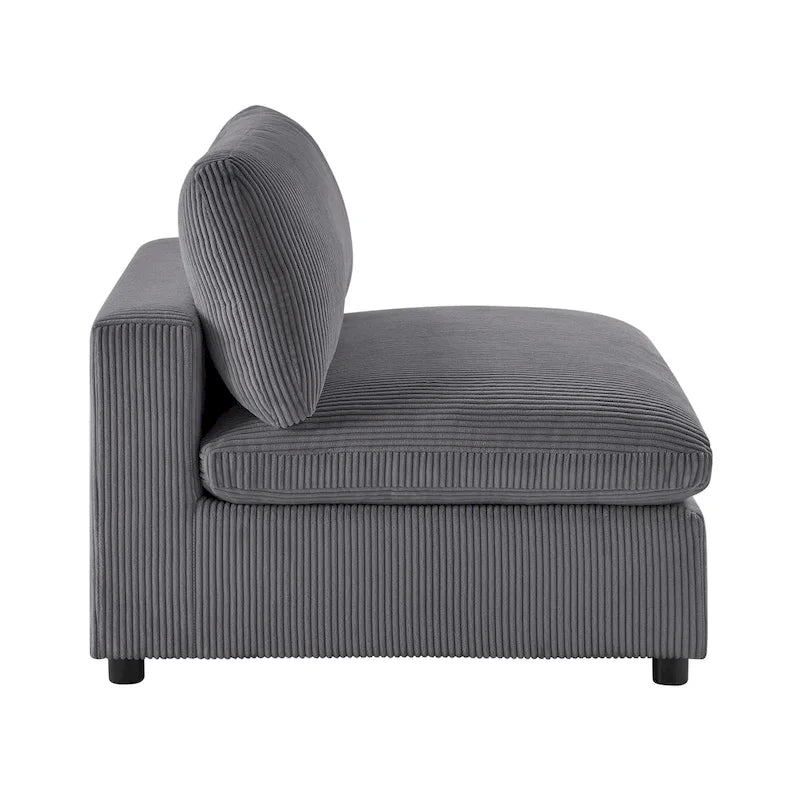 Sillón decorativo sin brazos con fundas de cojín extraíbles