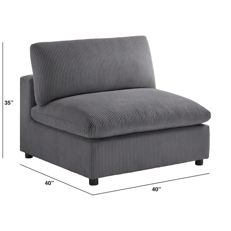 Sillón decorativo sin brazos con fundas de cojín extraíbles