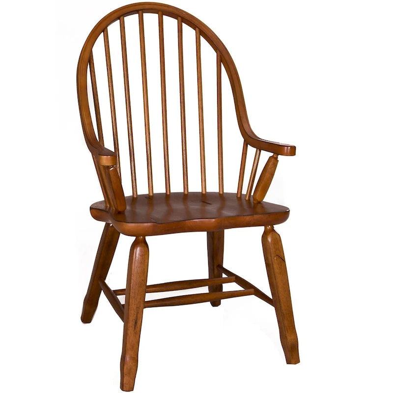 Sillón rústico de roble con respaldo de arco