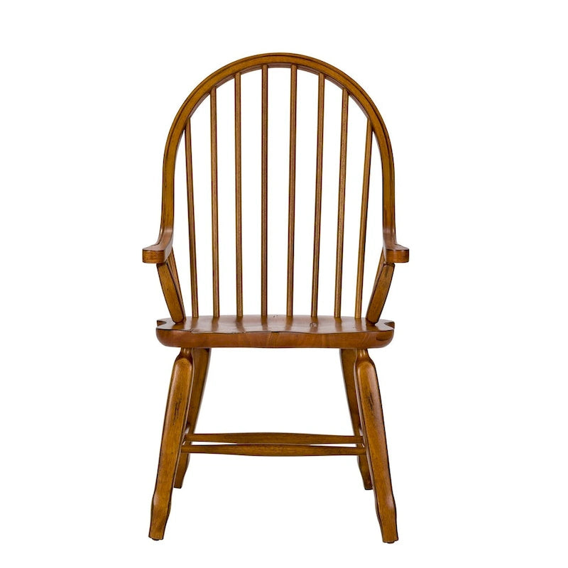 Sillón rústico de roble con respaldo de arco