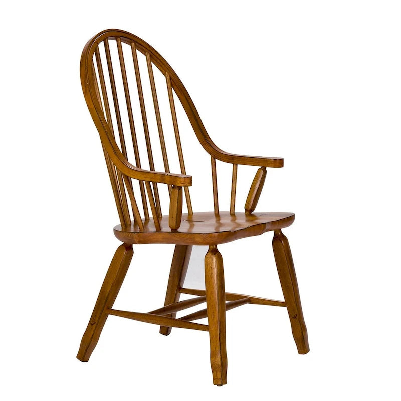 Sillón rústico de roble con respaldo de arco