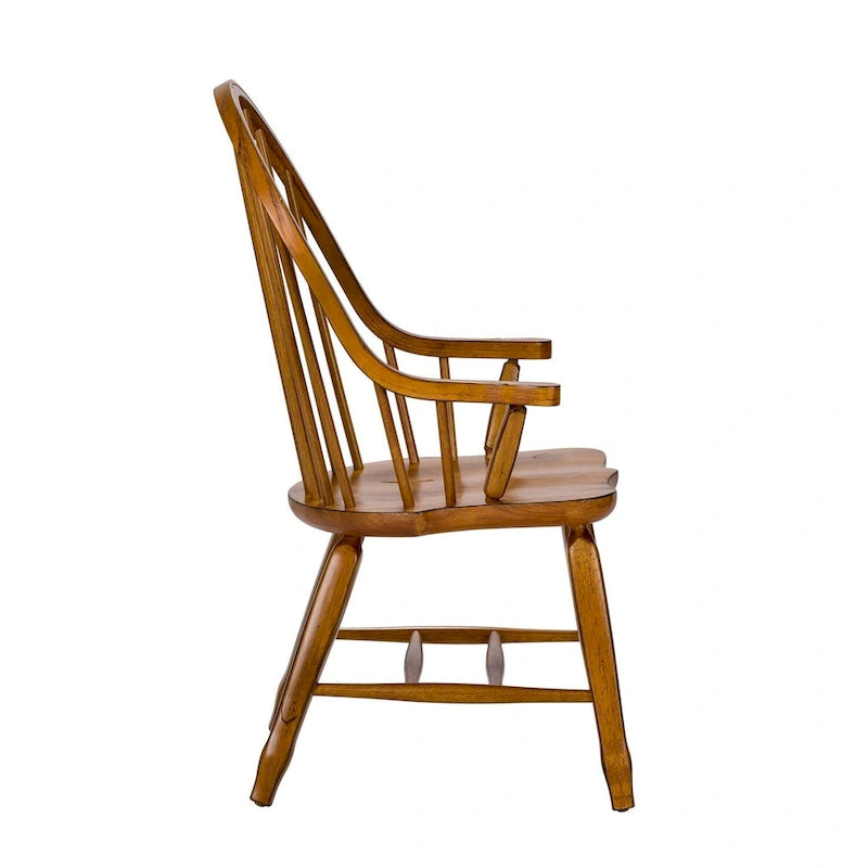 Sillón rústico de roble con respaldo de arco