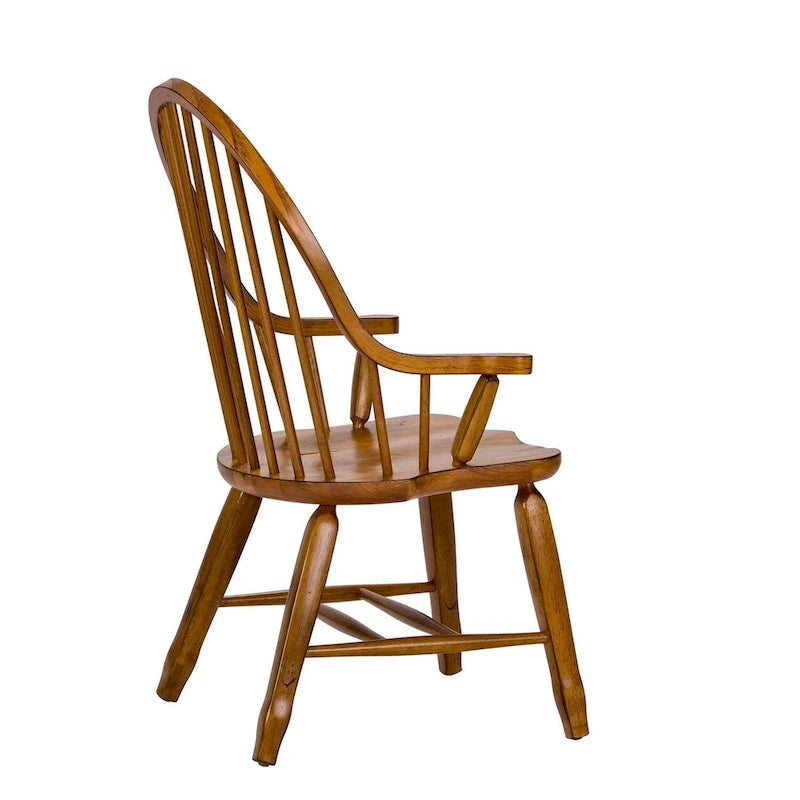 Sillón rústico de roble con respaldo de arco