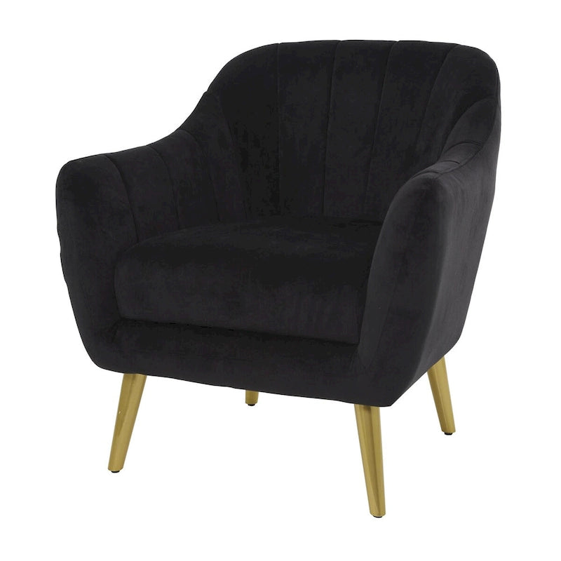 Polyester Living Room Accent Chair - Black, Blue, or Yellow - Roche River Decor