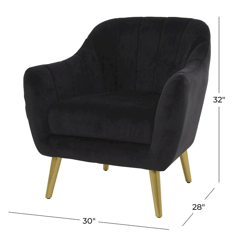 Sillón decorativo de poliéster para sala de estar - Negro, azul o amarillo