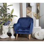 Sillón decorativo de poliéster para sala de estar - Negro, azul o amarillo