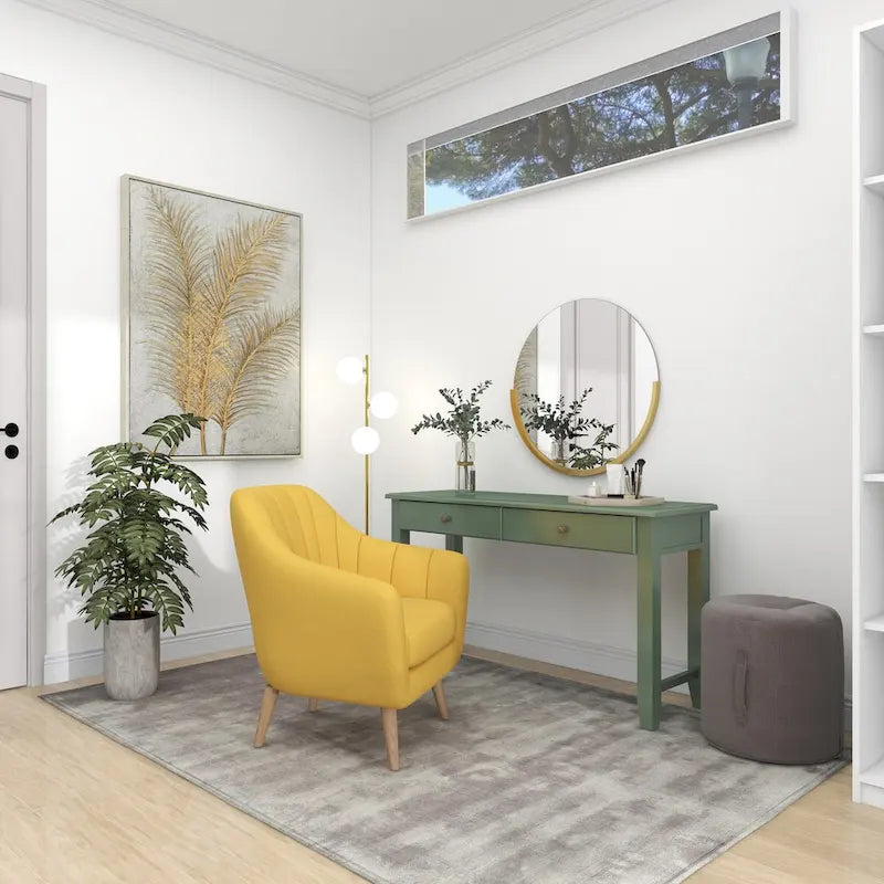 Sillón decorativo de poliéster para sala de estar - Negro, azul o amarillo