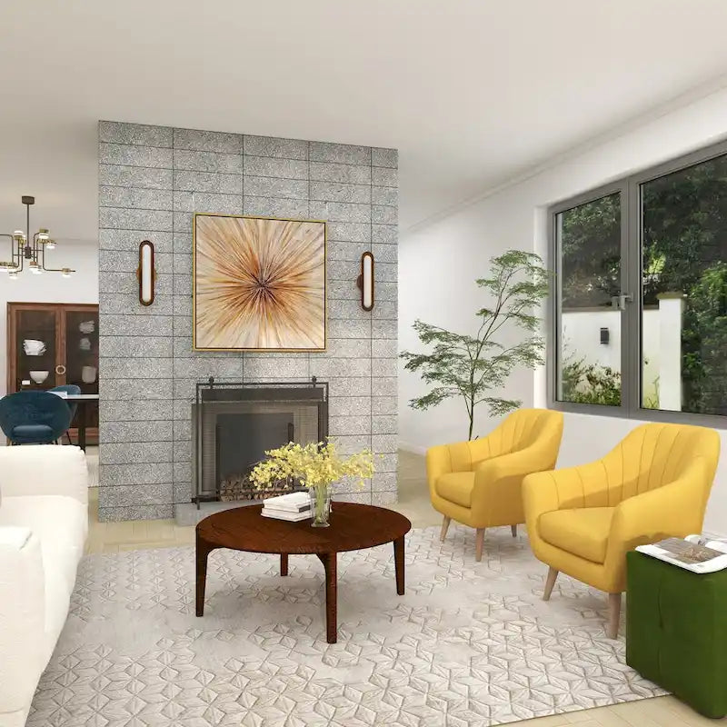 Sillón decorativo de poliéster para sala de estar - Negro, azul o amarillo
