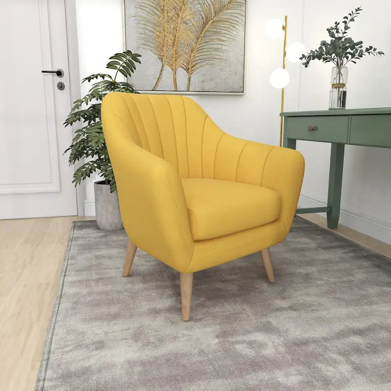 Sillón decorativo de poliéster para sala de estar - Negro, azul o amarillo