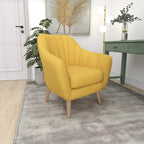 Sillón decorativo de poliéster para sala de estar - Negro, azul o amarillo