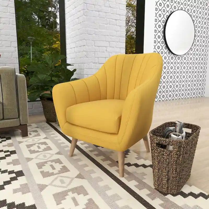 Sillón decorativo de poliéster para sala de estar - Negro, azul o amarillo