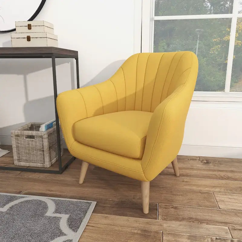 Sillón decorativo de poliéster para sala de estar - Negro, azul o amarillo