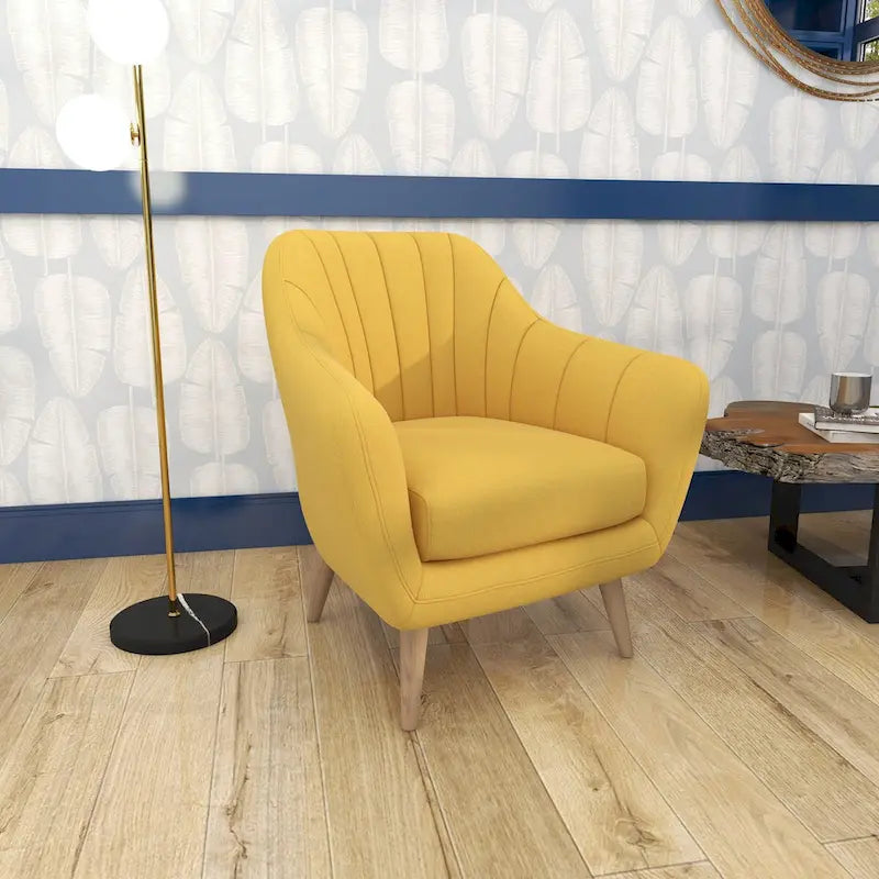 Sillón decorativo de poliéster para sala de estar - Negro, azul o amarillo