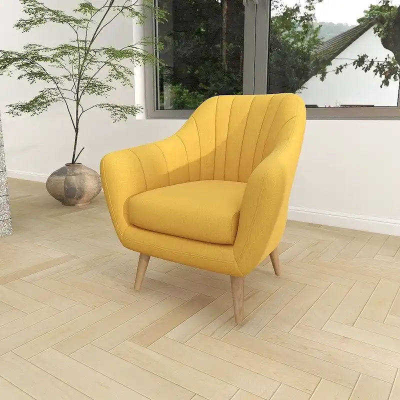 Sillón decorativo de poliéster para sala de estar - Negro, azul o amarillo