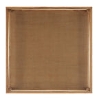Mesa de centro cuadrada de cristal con estructura de madera de olmo - 40 An x 40 Pr x 17 Al