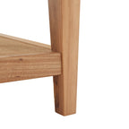 Mesa de centro cuadrada de cristal con estructura de madera de olmo - 40 An x 40 Pr x 17 Al