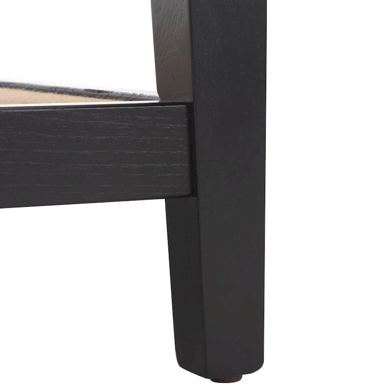 Mesa de centro cuadrada de cristal con estructura de madera de olmo - 40 An x 40 Pr x 17 Al